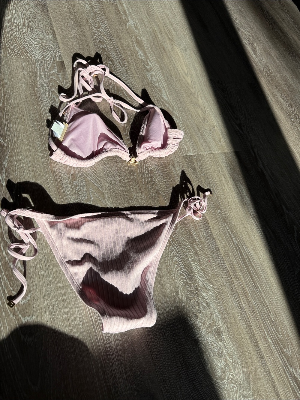 Women's MICHAEL by Michael Kors Ribbed Tie-Side Bikini Set - Picture 3 of 5